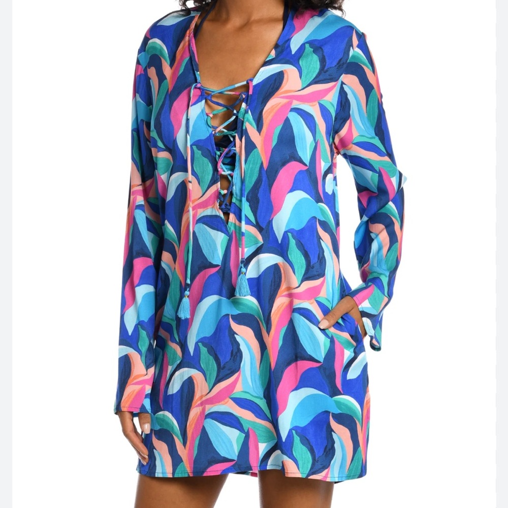 La Blanca Colorful Patterned Tunic Coverup
